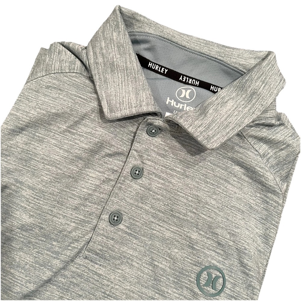 Hurley Men's Polo Shirt Heather Green Size Small‎ Short Sleeve Golf Shirt